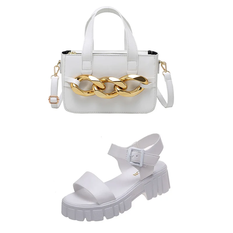 

Summer Casual Women's Shoes Slippers Flip-flops Round Toe Solid Color Leather Word Buckle Strap Platform Fashion Sandals Slides