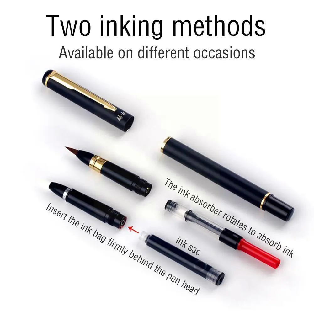 

Portable Paint Watercolor Brush Pen Soft Art Drawing Calligraphy Refillable Pens Ink Stationery Chinese Fountain School Bru Z7o7