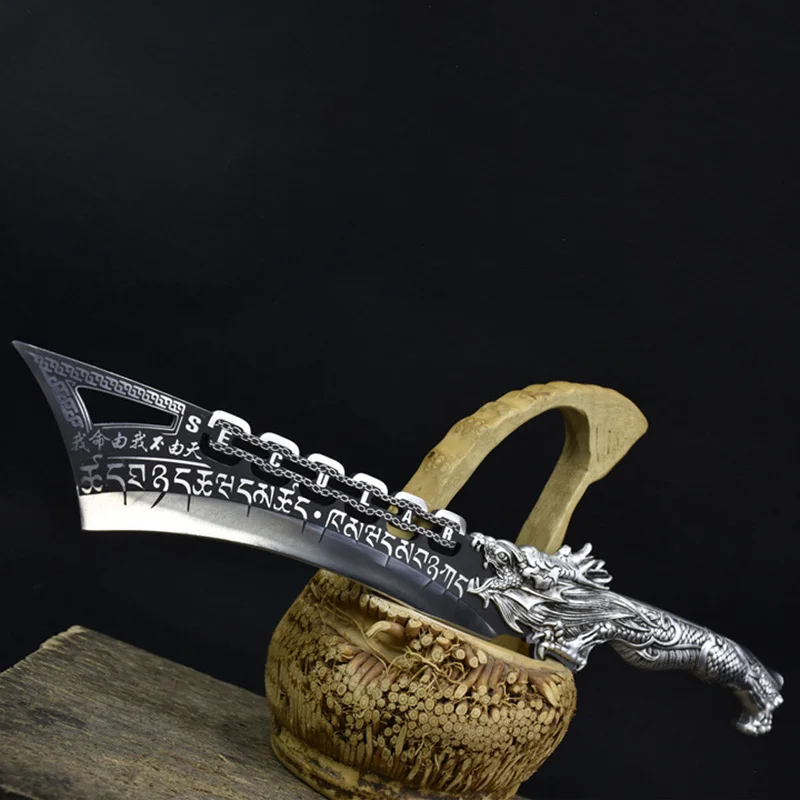 

8-дюймовый Нож для измельчения древесины 7Cr17MoV, острый большой нож для измельчения костей, ручная работа, длинный кухонный нож Longquan, инструме...