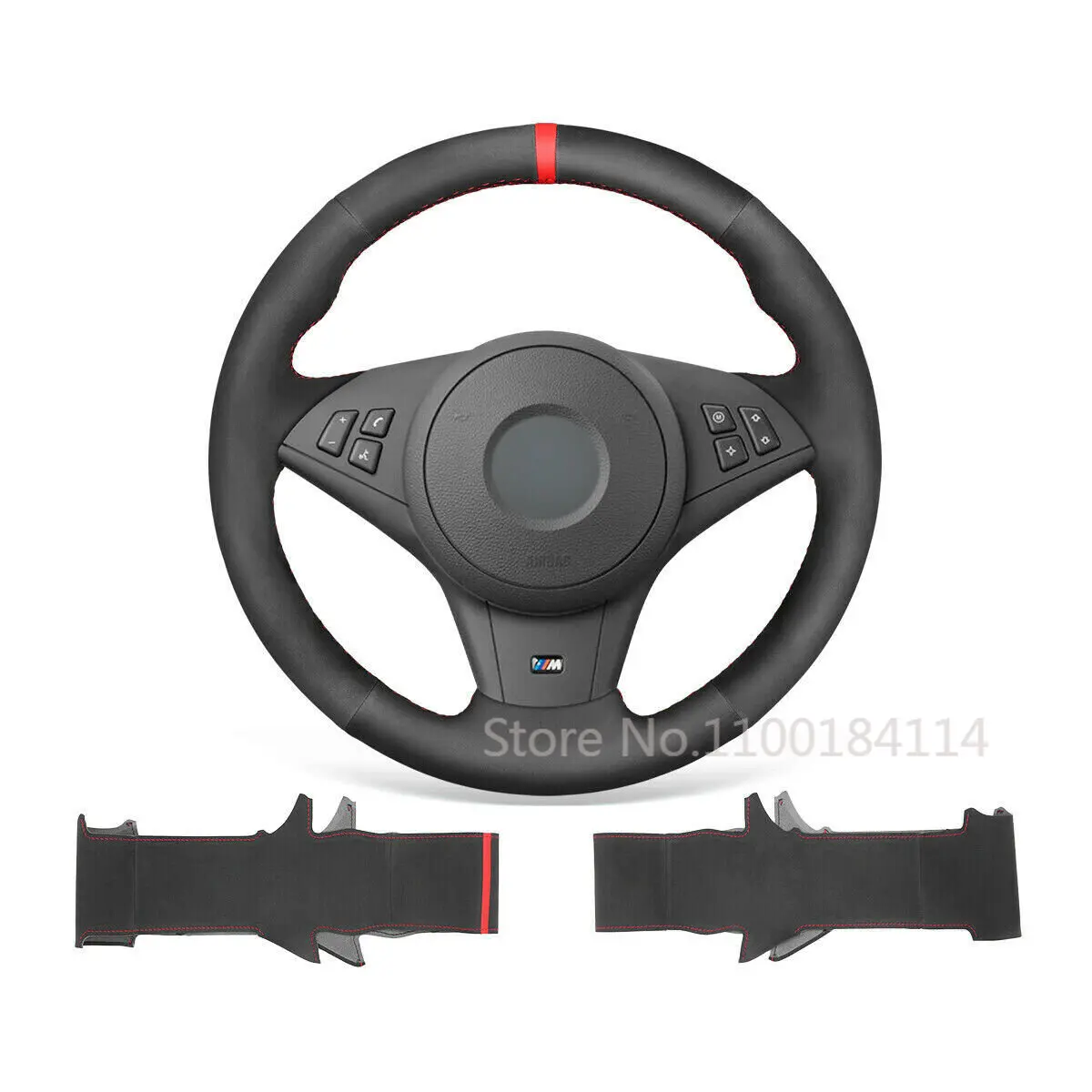 

DIY Black Suede Leather Car Steering Wheel Cover For BMW E60 M5 / E63 E64 Cabrio