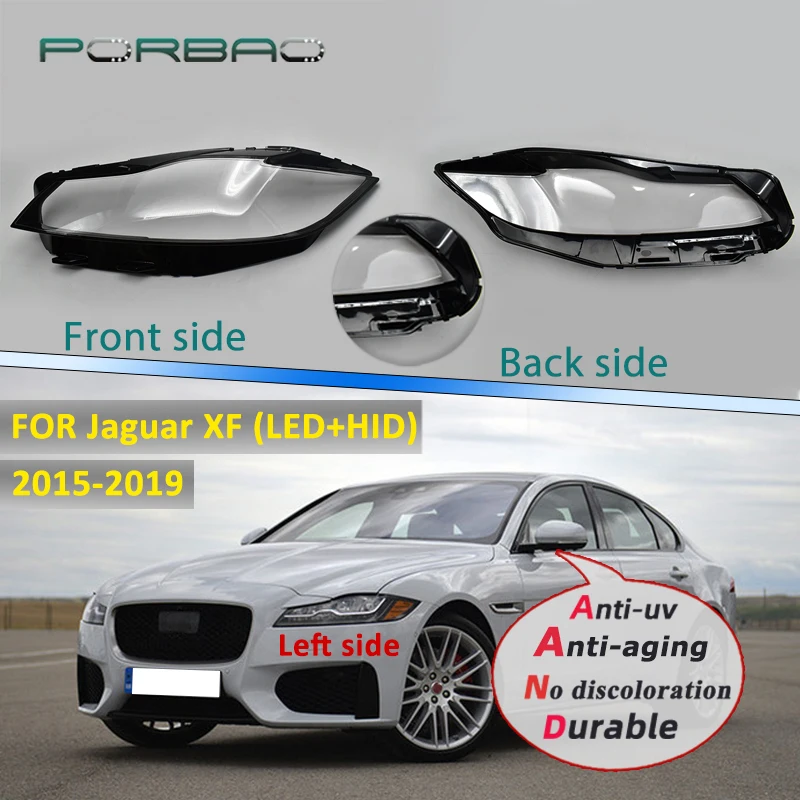 Headlight Transparent Glass Lens Cover for Jaugar XF Headlamp Lampshade Clear Lens Shell-Cover 2015-2019 Replacement DIY