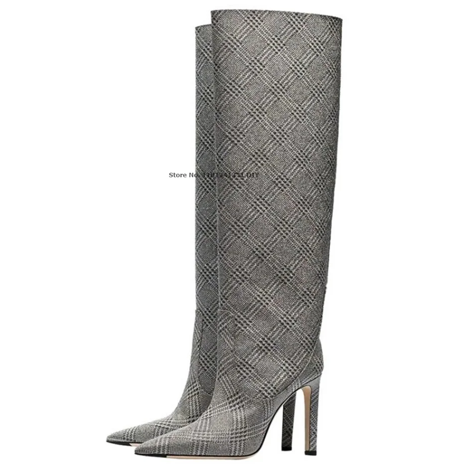 Autumn Winter Woman Boots Thin High Heel Pointed Toe Boots Shoes Ladies Knee High Boots