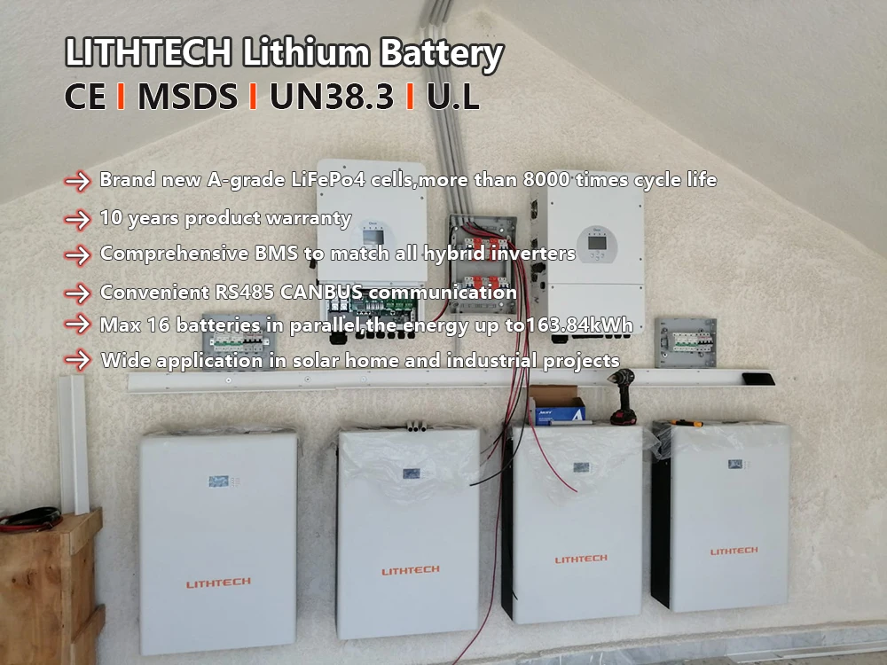Для безсетевой солнечной системы с циклом 6000 литиевая батарея LifePO4 15 кВт/ч 48 В 51 2 в