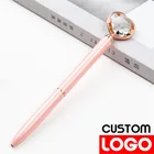 Металлическая шариковая ручка с логотипом на заказ, ручка со стразами для отеля, ручка со стразами, шариковая ручка, роскошная ручка с логотипом на заказ