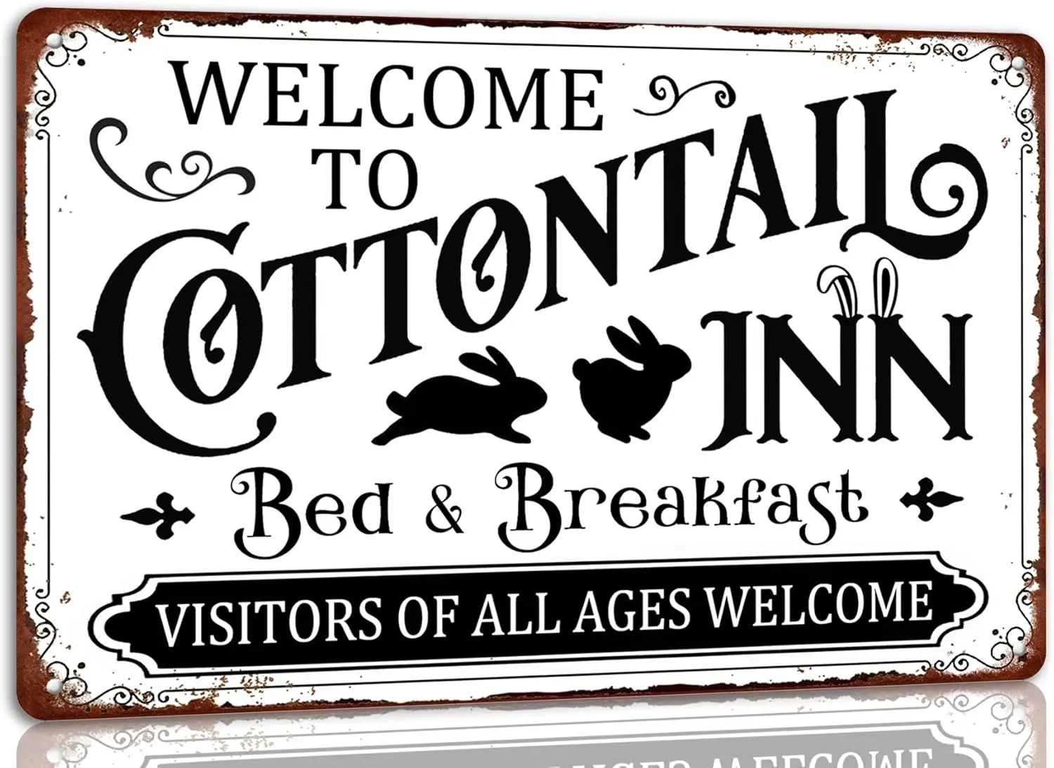 ICRAEZY Добро пожаловать в Cottontail Inn Bed and Breakfast Visitors из всех возрастов Металлические