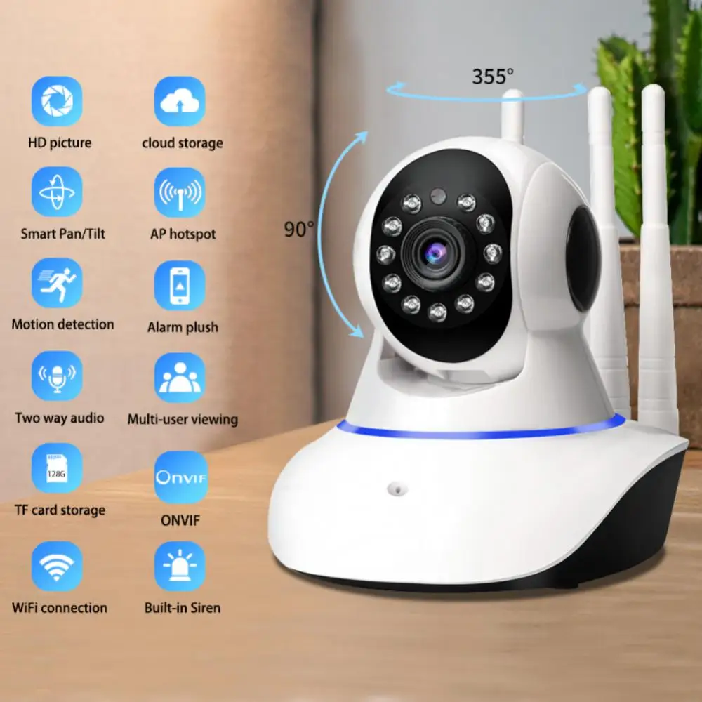 

Умная Беспроводная IP-камера V380Pro с тремя антеннами и Wi-Fi