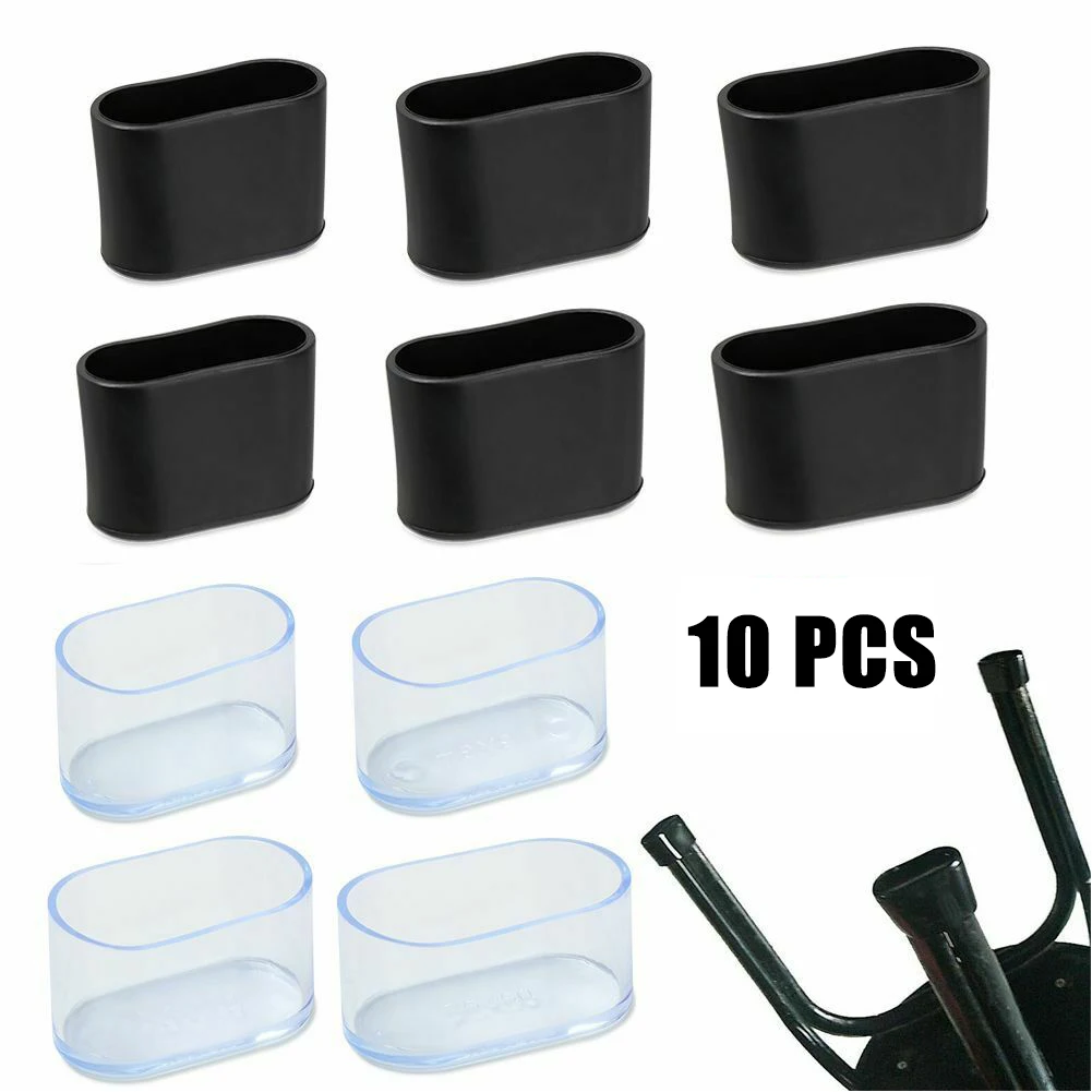 

10 Pcs Rubber Chair Leg Cap Oval Covers Table Feet Table End Cap Covers Floor Protectors Furniture Leveling Feet Home Decor