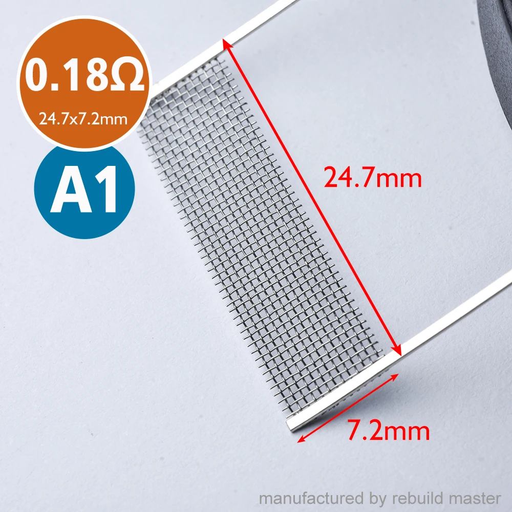 

5 шт. 0,18/0,16 Ом, нагревательная проволока K29, сопротивление сетки, 24,7x7,2 мм