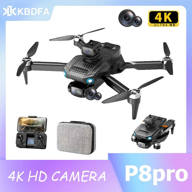 

KBDFA 2023 P8 Pro Drone 8K HD Dual Camera Wifi FPV Obstacle Avoidance Optical Flow Foldable Quadcopter Helicopter Brushless Toy