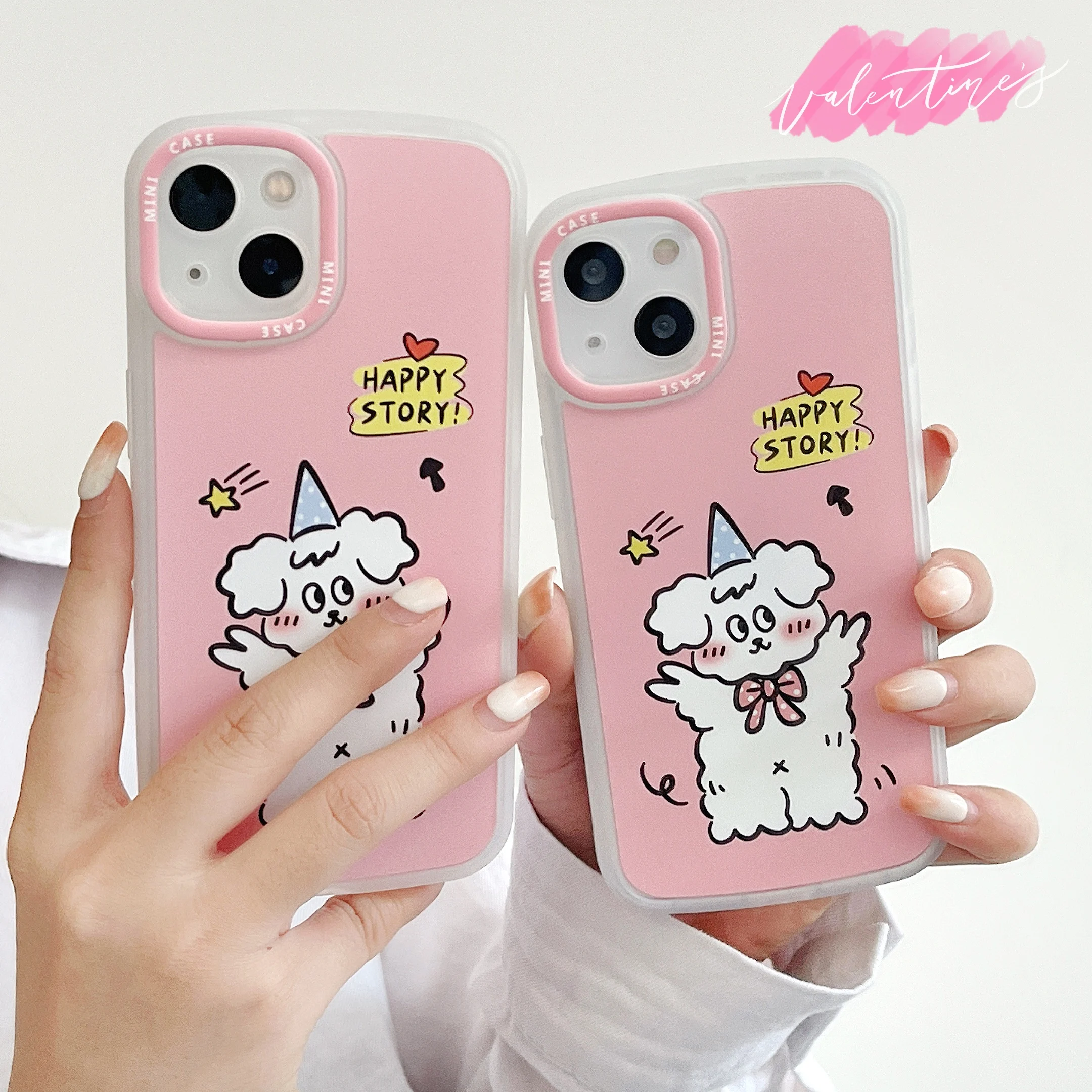 

INS Cute Cartoon Bow Tie Dog Lady Girl Phone Cases For iPhone 13 12 11 Pro Max XR XS MAX X Shockproof Soft Clear TPU Shell