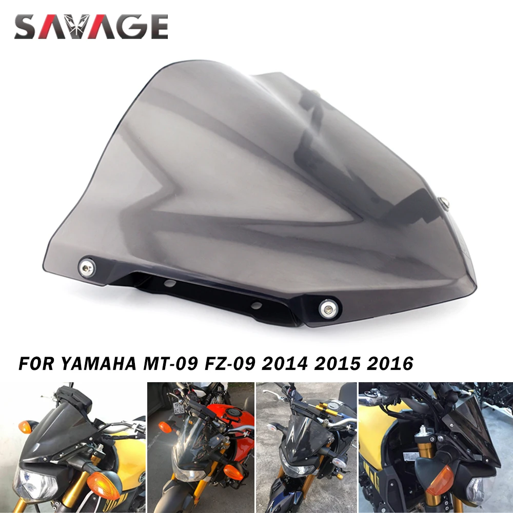 

Ветровое стекло для YAMAHA MT-09 2014 2015 2016, ветрозащитный дым, аксессуары для мотоциклов, ветрозащитные дефлекторы MT09 FZ09 MT