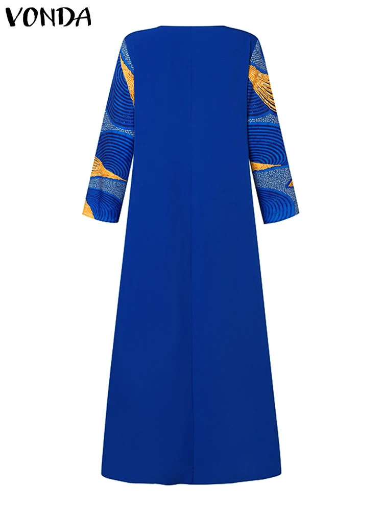 Плюс размер 5XL VONDA 2024 богемное платье макси летнее женское винтажное с длинным