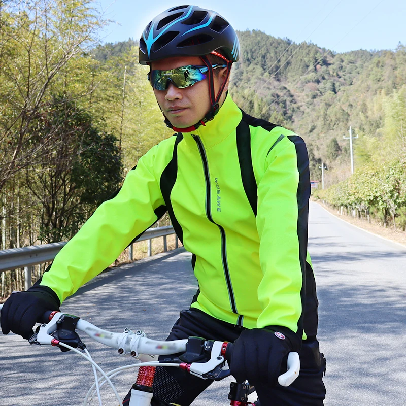 

WOSAWE Men's Cycling Jacket Winter Thermal Fleece MTB Road Bike Windproof Waterproof Windbreaker Bicycle Clothing Sports Jacket