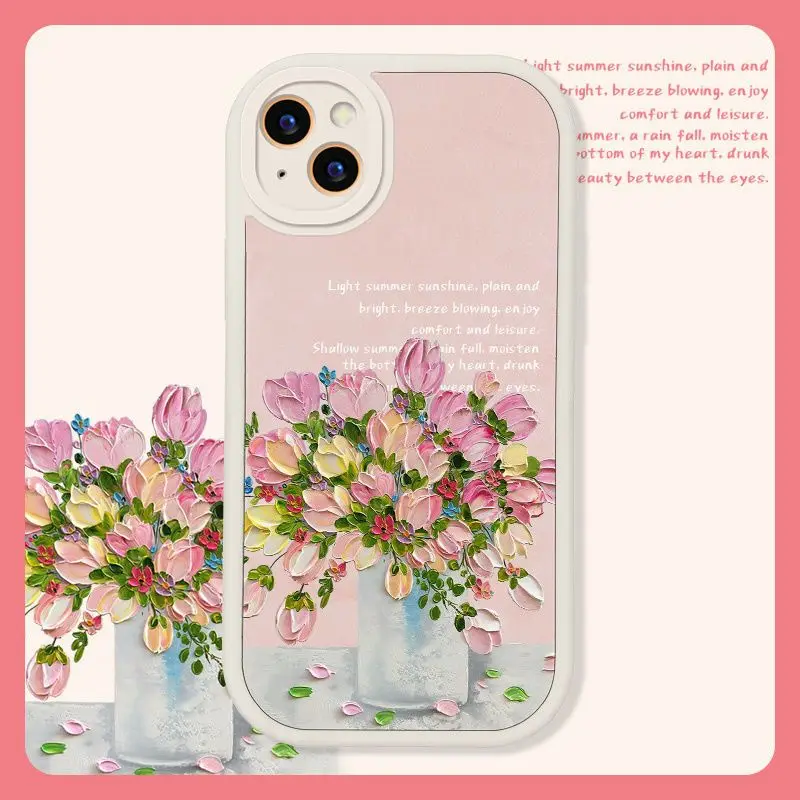 Luxury Floral Language Phone Case Suitable for Xiaomi Redmi Note 11 11S 10 10S Pro Mi 13 12 11T 10T 11 Lite NE  Protection Cover