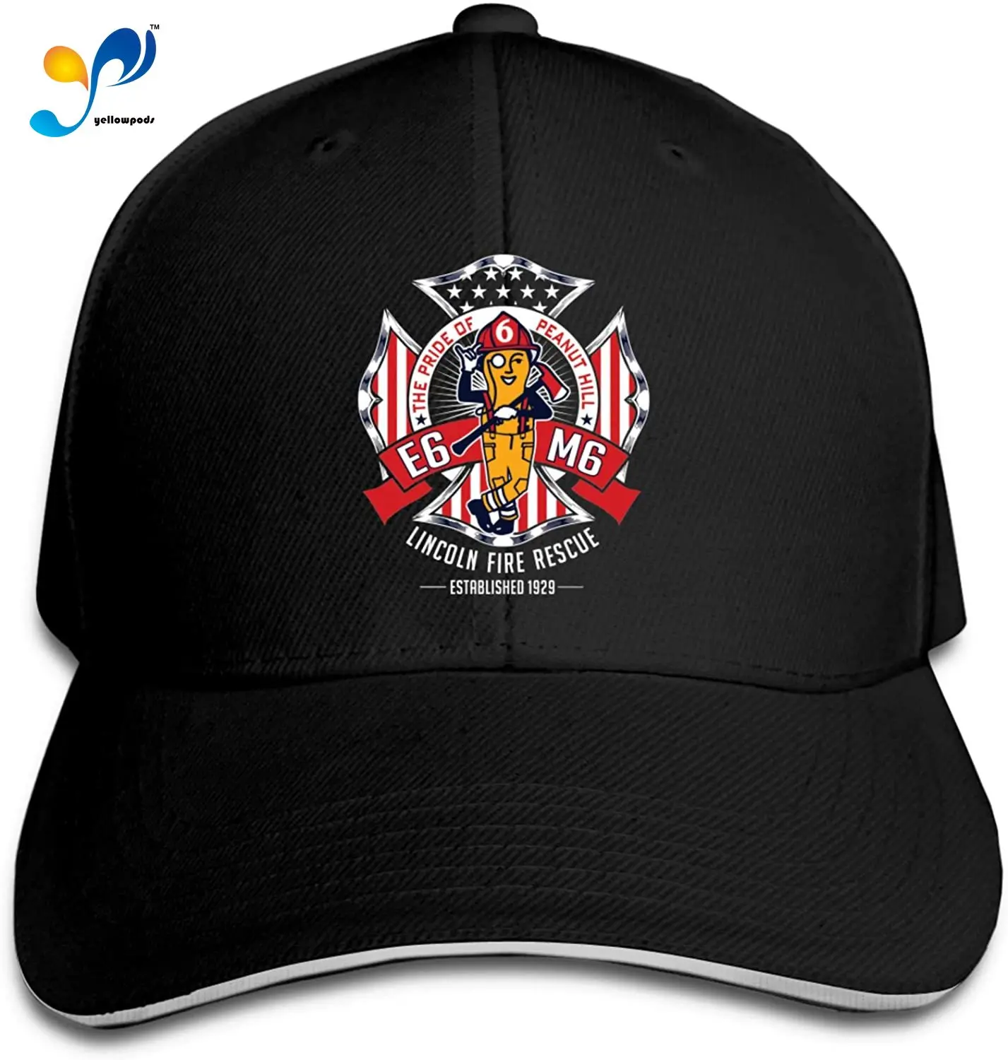 

The-Pride-of-Peanut-Hill Unisex Hip Hop Baseball Cap Golf Trucker Baseball Cap Adjustable Peaked Snapback Sandwich Hat Black