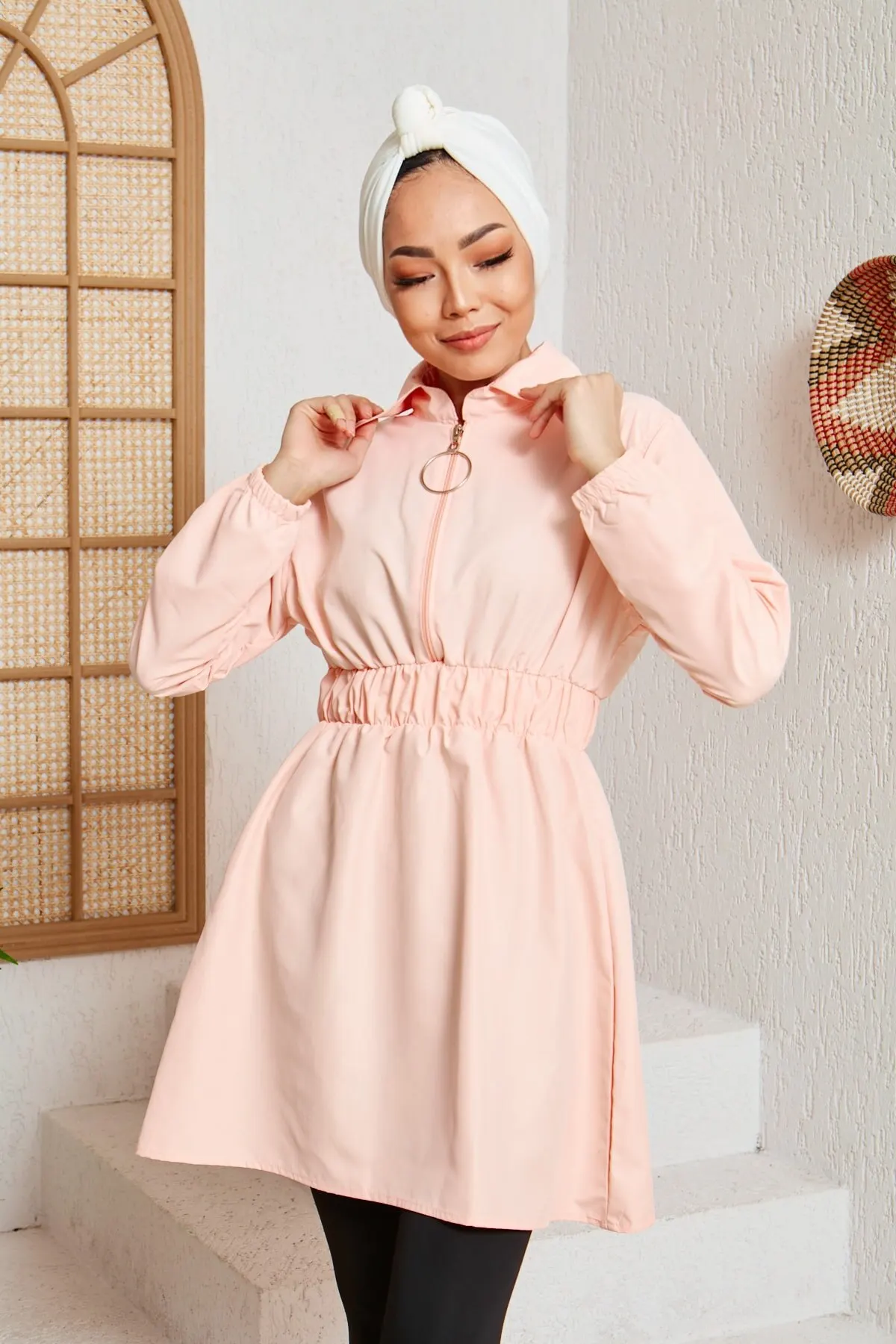 

Muslim Burkinis Powder Vega Collar 2 Psc. Set Swimwear Modest Summer Clothing Hijab Sport Swimsuit Islamic Full Cover