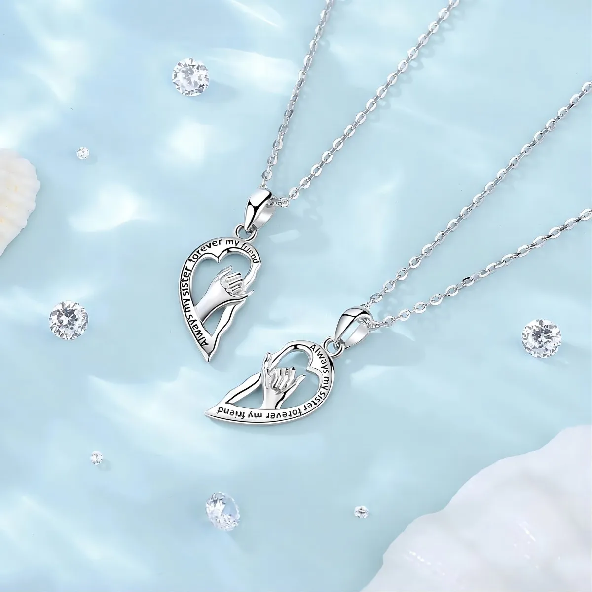 Классическое Серебро 925 пробы Ожерелье С Подвеской В ​​виде Сердца унисекс