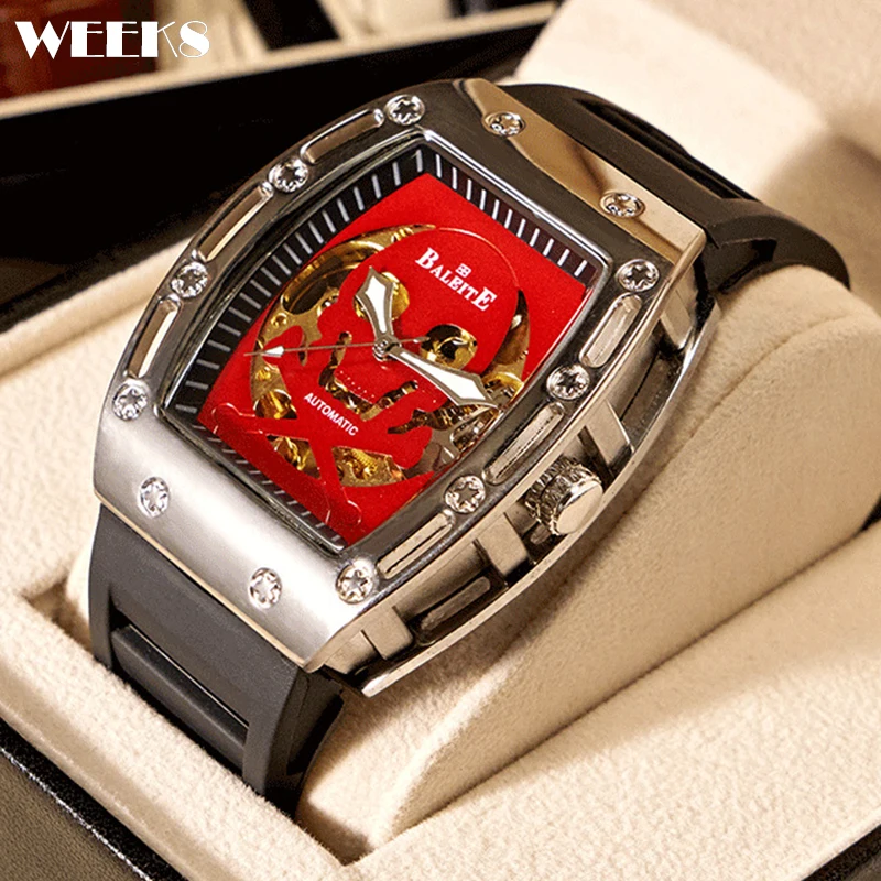 

Автоматические механические часы с черепом для мужчин, военные Роскошные брендовые наручные часы в стиле хип-хоп, мужские часы, мужские час...