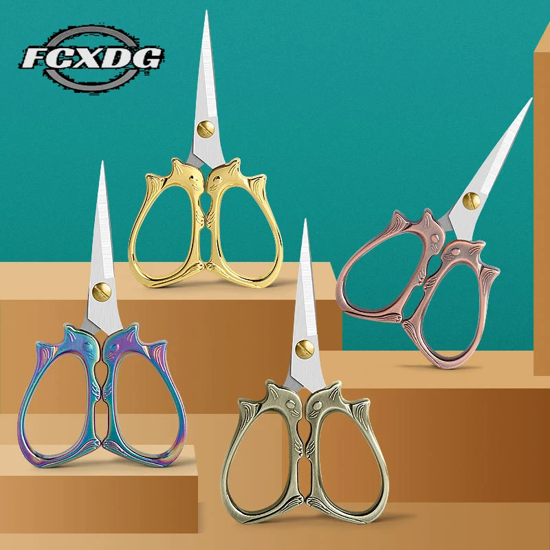 

Stainless Steel Sharp Small Scissors DIY Sewing Accessory Zig Zag Scissors Gold Vintage Scissors for Sewing Dropshipping Center