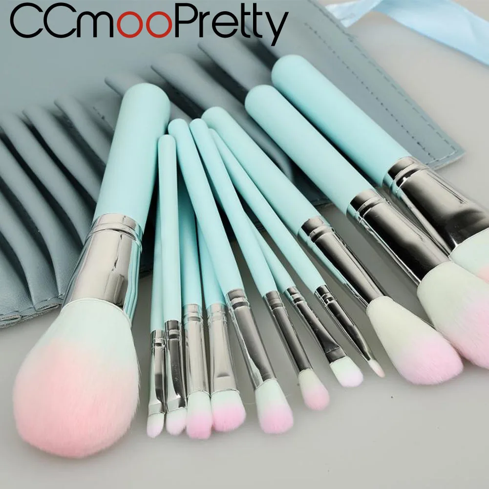 

CCmooPretty Makeup Brushes Set Professional Wooden Handle Soft Artificial Hair For Powder Foundation Eyeshadow Make Up Cosmetics