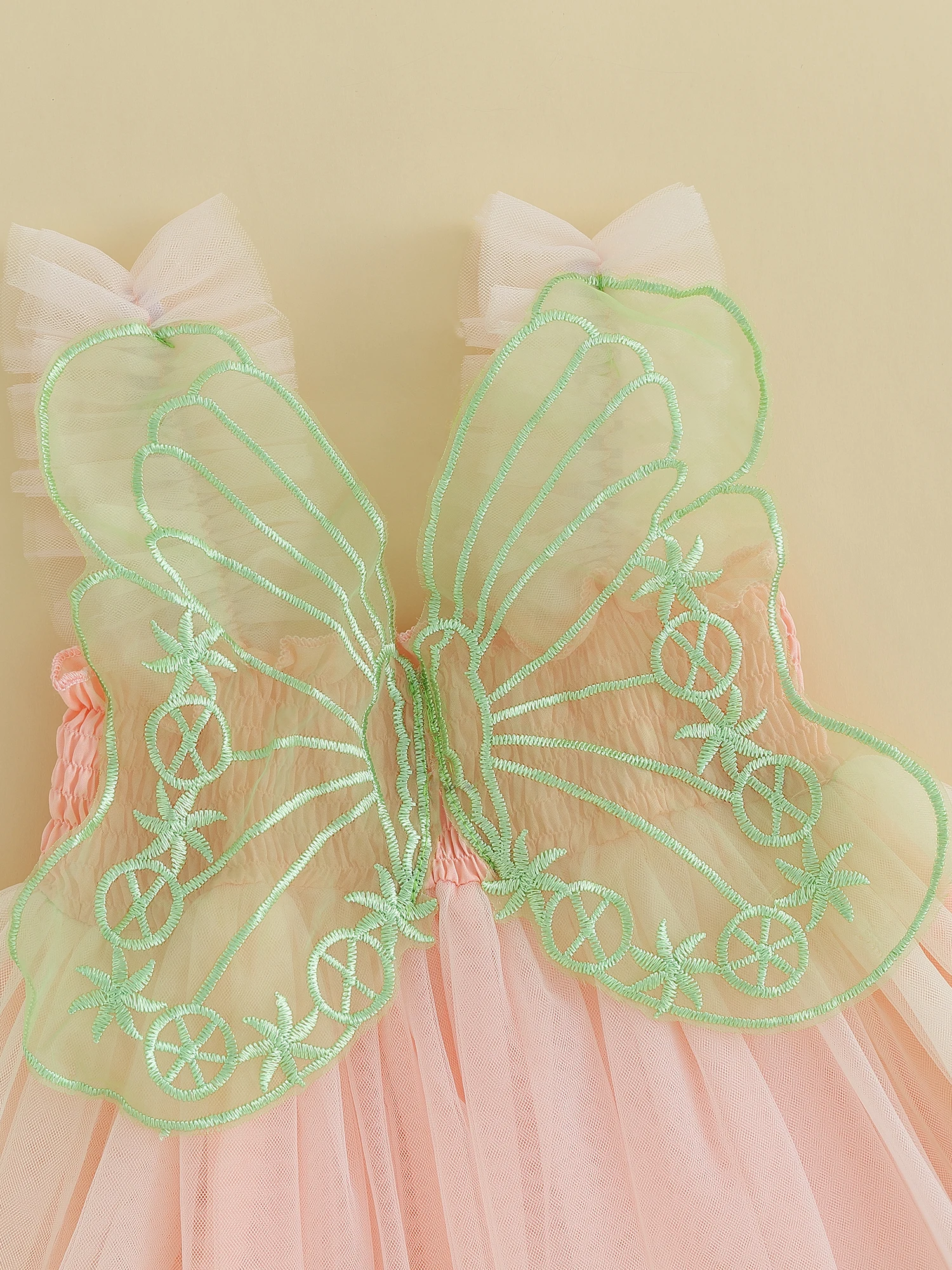 

Baby Girl Halloween Costume Fairy Butterfly Wings Sleeveless Tutu Tulle Dress with Headband and Wand