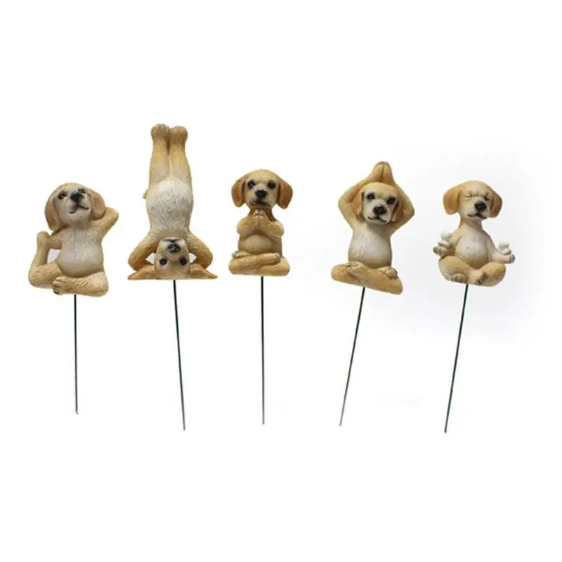 

Garden Decoration Dog Statue Outdoor Dog Yoga Pose Figure Set Of 5 Resin Animal Figurines For Home Garden Flowerbed Courtyard