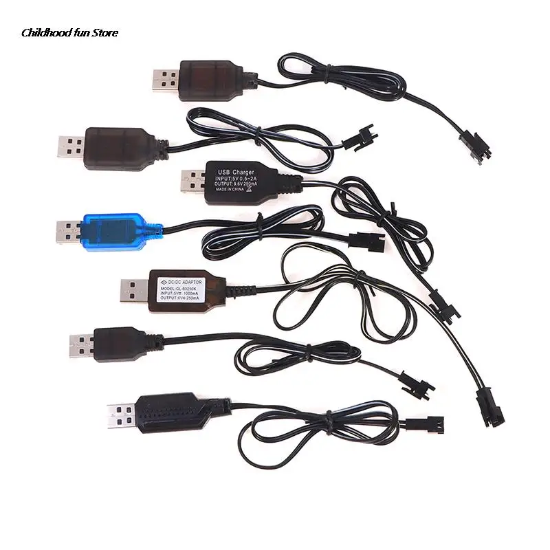 

High Quality 3.6-9.6V 250mA NiMh/NiCd Battery USB Charger Cable SM 2P Forward Plug Remote Control Car USB Charger Electric Toy~