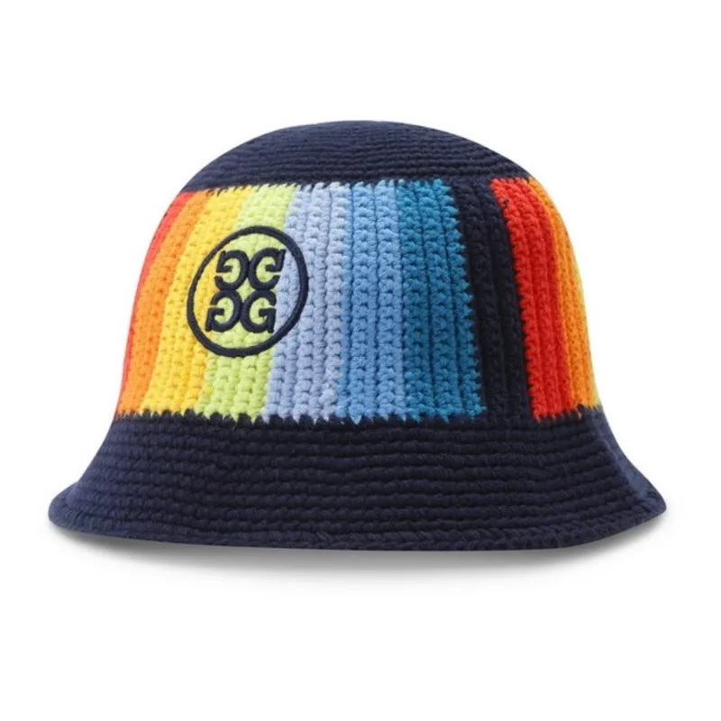 Rainbow Stripe Stripped Multi Color Knit Golf Cap Winter Warm Hat