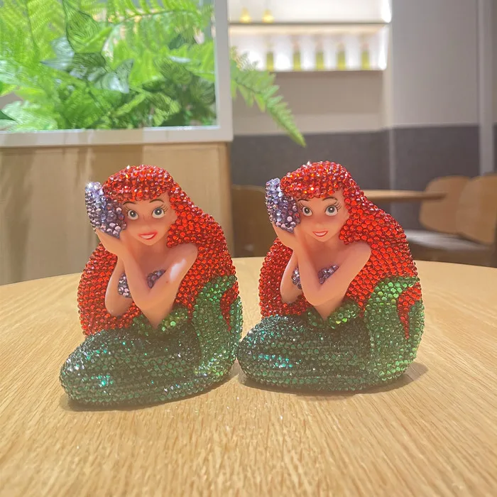 

Bling Cute Little Mermaid Princess 11cm Super Premium Figurine with Rhinestones PVC Model Collecting Toys Girls Gift Home Decor