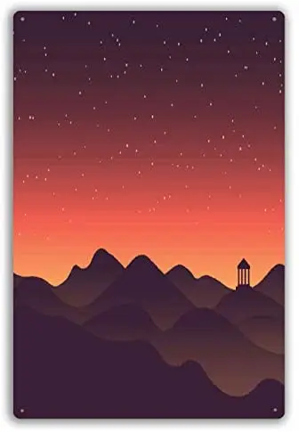 

Metal Sign Abstract Background Sunset Silhouette Mountain Scenery