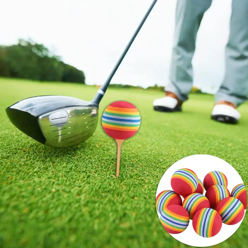 

1pcs EVA Foam Golf Balls Hot new Yellow/Red/Blue Rainbow Sponge Indoor golf Practice ball Training Aid