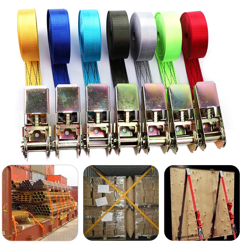 

4 Meter Car Motorcycle Cargo Strap Tension Rope Tie Down Strap Strong Ratchet Belt for Luggage Bag Lashing Rope elastic bands