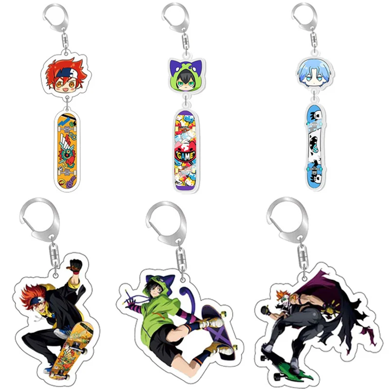

Anime SK8 The Infinity Figure Keychain Bag Pendant Transparent Acrylic Cartoon Character Skateboard Key Chain Ring Jewelry Gift