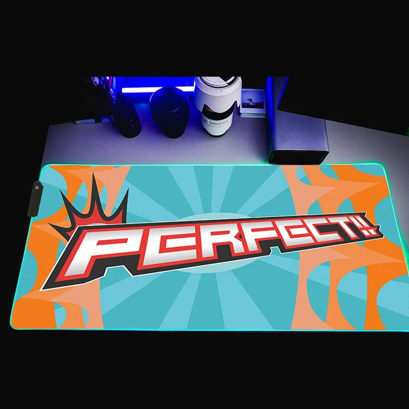 

Video Games Theme Gaming Mouse Pad Orange Blue RGB Computer Mouse Pad Large Gaming Mousepad Mouse Pads PC Gamer 90x40 Desk Mat