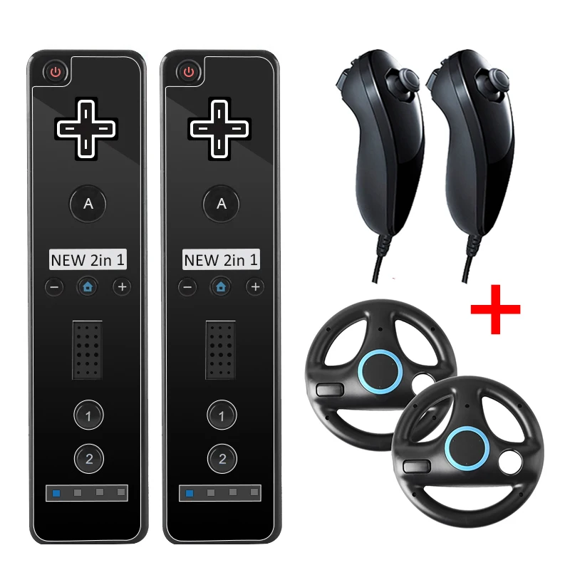 2 комплекта пультов дистанционного управления с рулевым колесом для консоли Wii