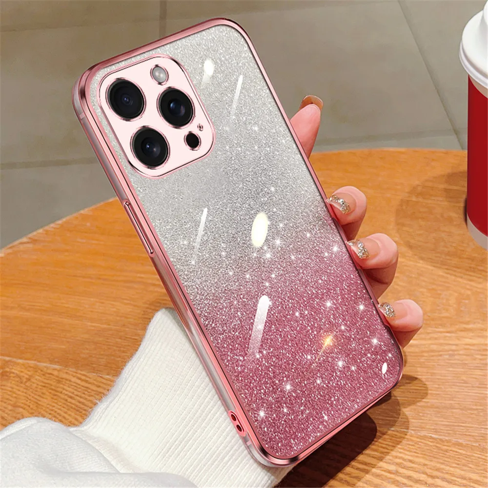 Прозрачный чехол для телефона с градиентным блестящим покрытием Samsung Galaxy A04 A05 A24