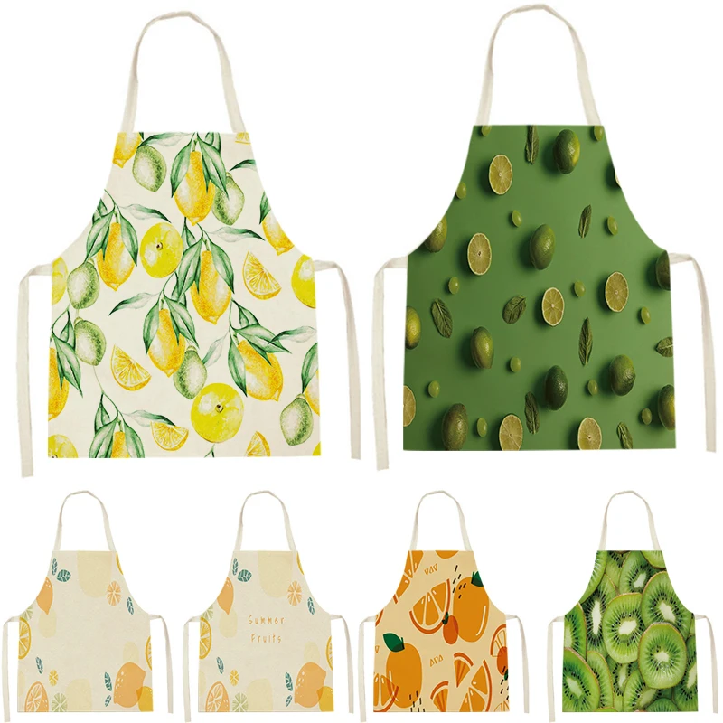 

Fruit Watermelon Cantaloupe Pineapple Print Sleeveless Apron Kitchen Apron Home Cooking Bakery Shop Woman Clean Apron Delantal