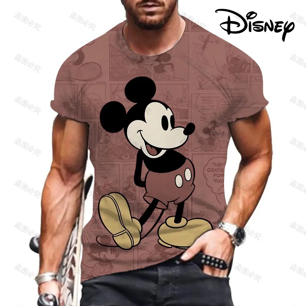 

Mickey Mouse Leisure Men‘s T-Shirt Party Disney Crew Neck High Quality Oversized 6XL Cartoon Hip Hop New Y2k Couple Short Sleeve