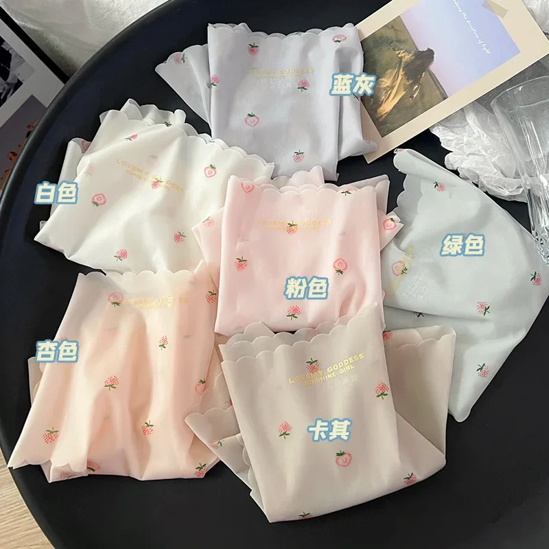 Бесшовное нижнее белье из ледяного шелка женские летние ультратонкие трусы с