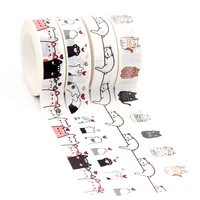 2021 new 1pc 10m cat paws with little heart cat seamless decorative washi tape scrapbooking masking tape school office supply