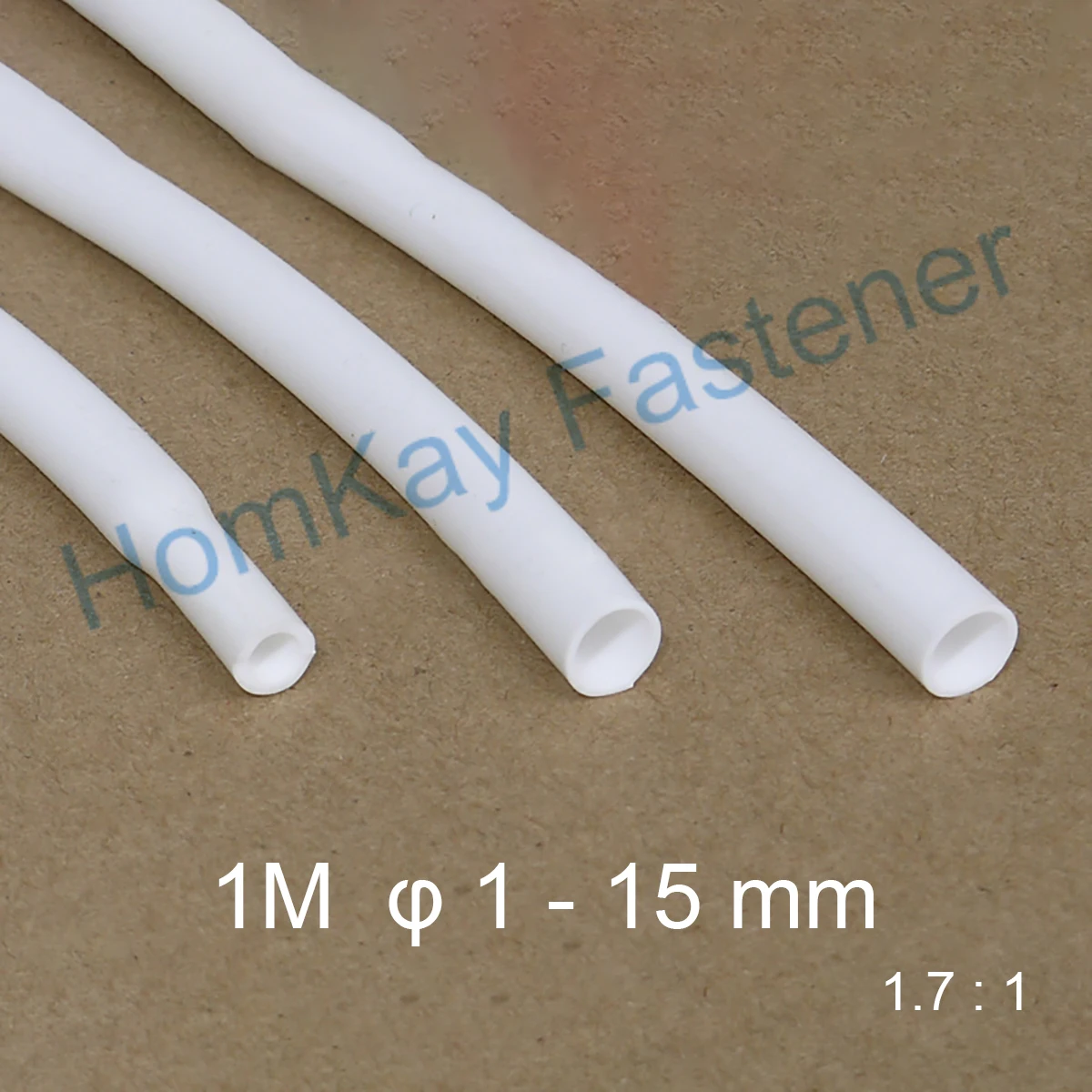 

1M φ1-15mm 1.7:1 White Silicone Heat Shrinkable Tube Soft and Wear-resistant High Temperature Resistance Insulating Sleeve