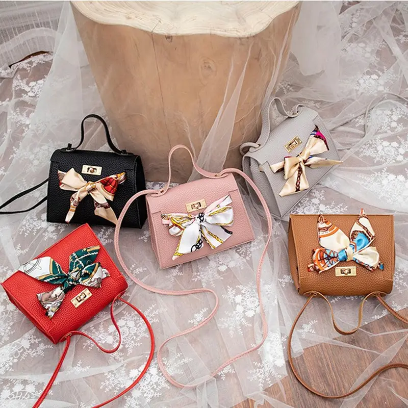 

Women Ladies Fashion Leather Wallet Ribbon Bow Decor Hasp Mini Flap Hangbag Shoulder Messenger Crossbody Bag Totes