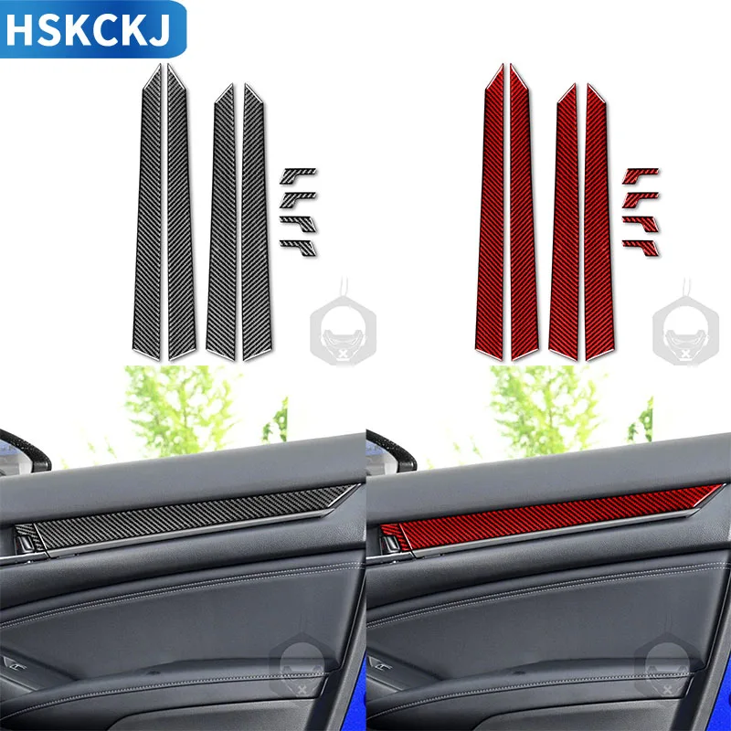 

For Honda Accord 2018 2019 2020 2021 Real Carbon Fiber Car Door Panel Trim Cover Interior Accessories Car Styling Decoration
