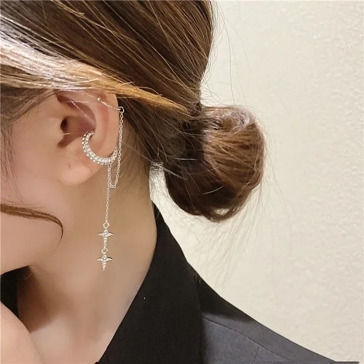 Серьги-клипсы XINYI серебристого цвета