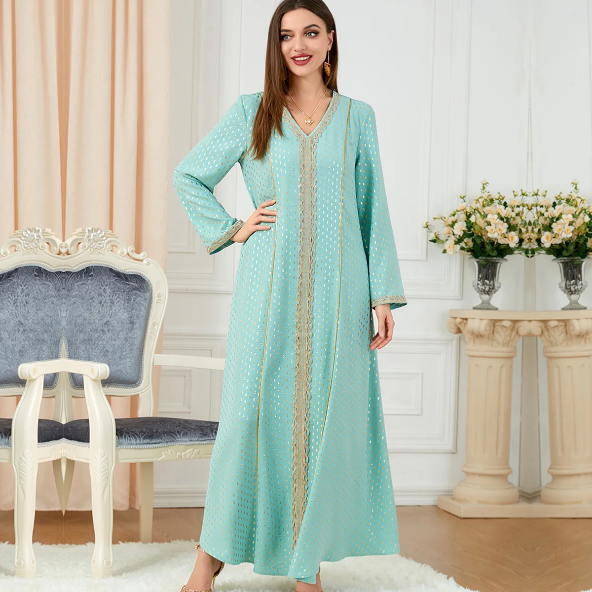 

Muslim Ramadan Dress Eid Abaya Kaftan Dubai Jilbab Islam Clothing Caftan Marocain Abayas for Women Turkey Long Dresses Robe 2022