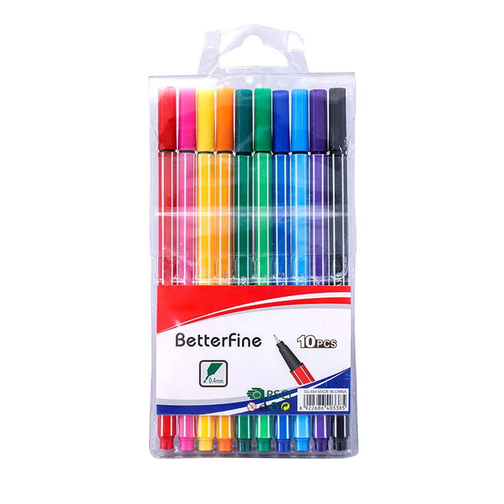 

Watercolor Brush Students Painting Animation Drawing Signature Hook Line Pen Set Kids Gift Marker 0.4mm Writing Supplies