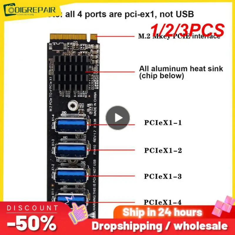 

1/2/3PCS Riser Card M.2 NVME to USB3.IE X16 1 toI Express Multiplier Hub Adapter M2 Riser Card For Antminer Bitcoin Miner Mining