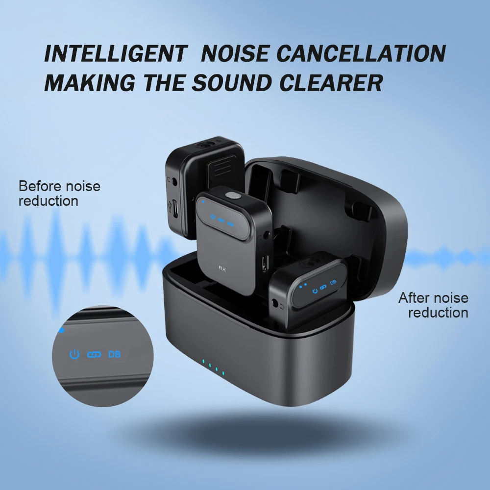 

Беспроводной микрофон EXUAN, беспроводной петличный микрофон для записи аудио и видео, для ПК, камеры, телефона, профессиональный микрофон с Bluetooth для записи видео, Tiktok