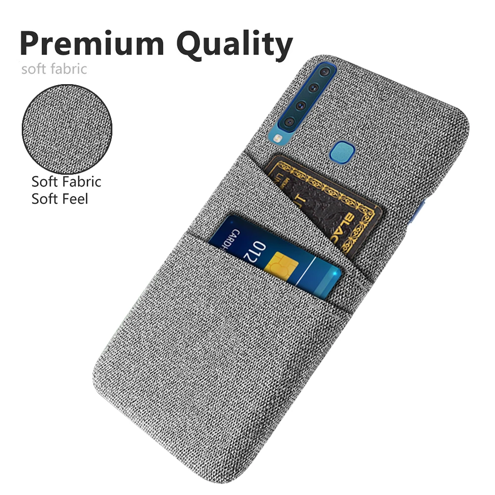 

For Samsung Galaxy A9 2018 9 A A9 A9S A920 For Fundas Samsung A9 2018 Case 6.3" Dual Card Fabric Cloth Luxury Business Cover
