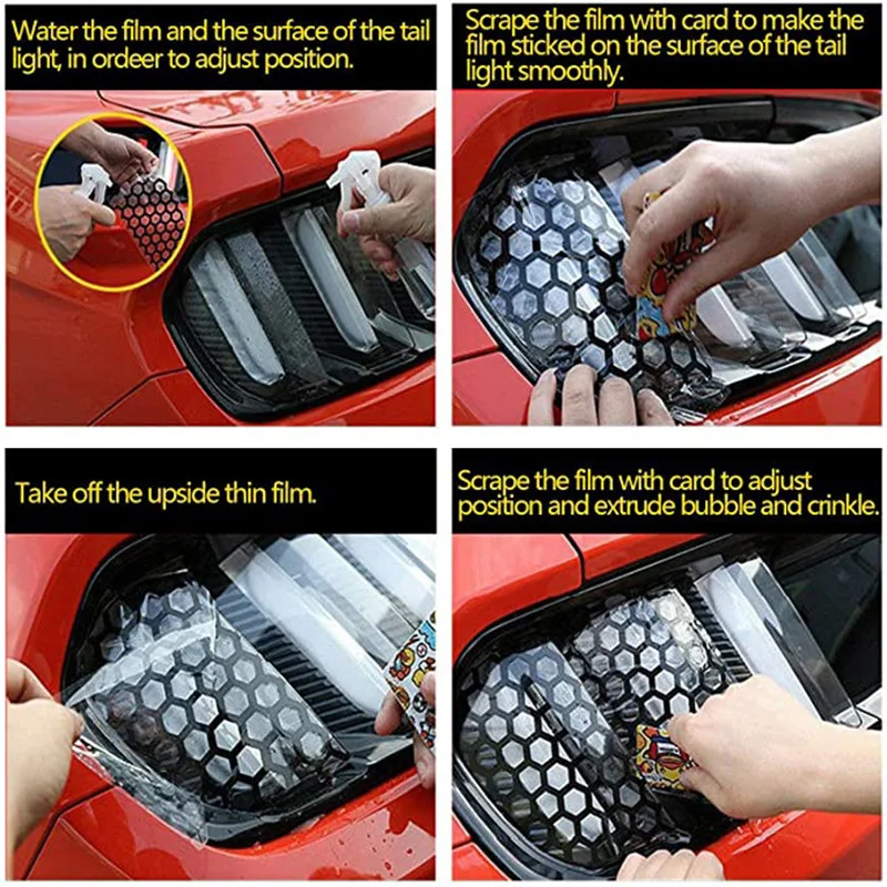 48x30 см сотовая наклейка для автомобильного фонаря наклейки заднего
